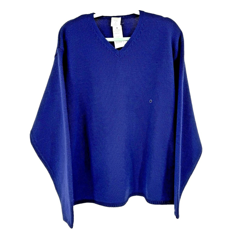 90s Old Navy Wool Blend Sweater Mens Medium Blue V-Neck New Old Stock Preppy NEW